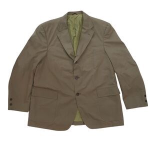 Roots Men's Tan‎ Single-Breasted Blazer Jacket Vintage Mid-Length